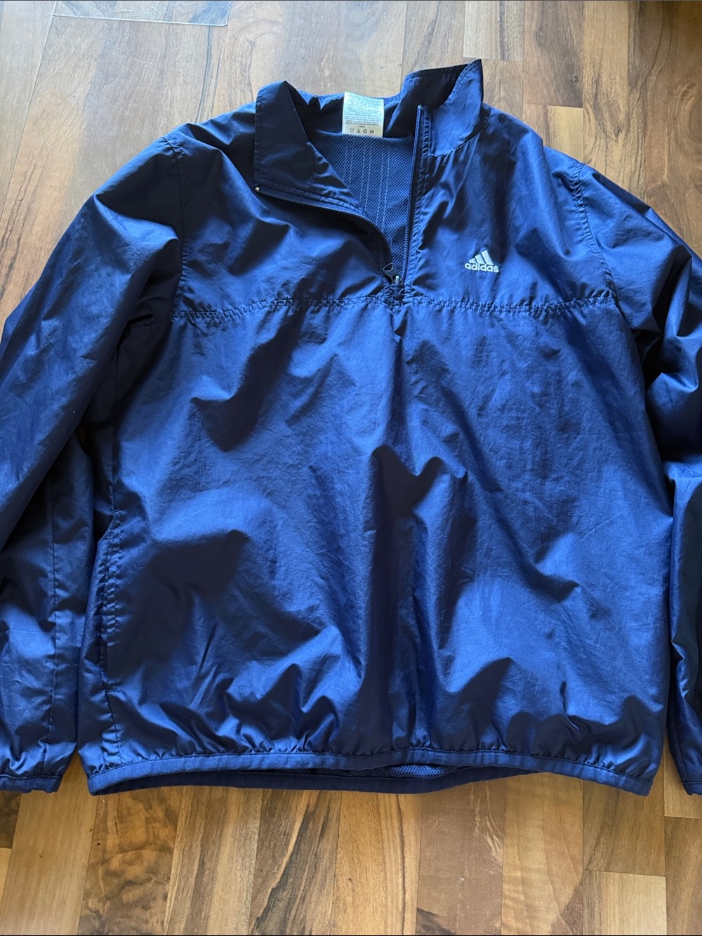 adidas Navy Half-Zip Windbreaker Jacket
